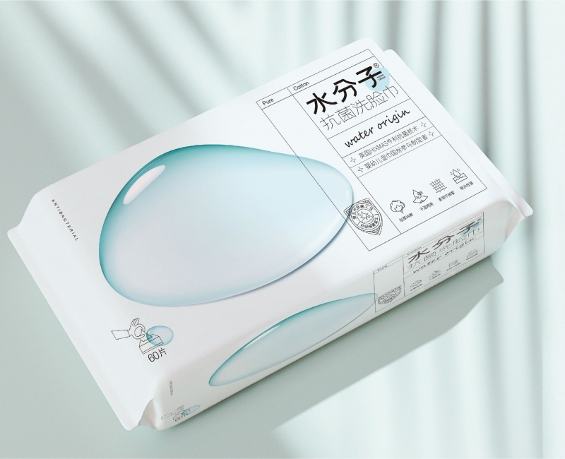 水分子濕巾洗臉巾包裝設(shè)計(jì)包裝設(shè)計(jì)案例 - 四喜設(shè)計(jì)作品